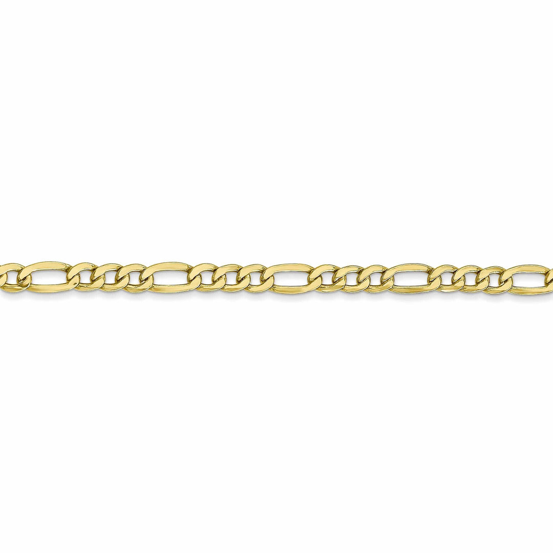 Lovely Rita's Bracelets 10k Yellow Gold 3.5mm Semi-Solid Figaro Chain