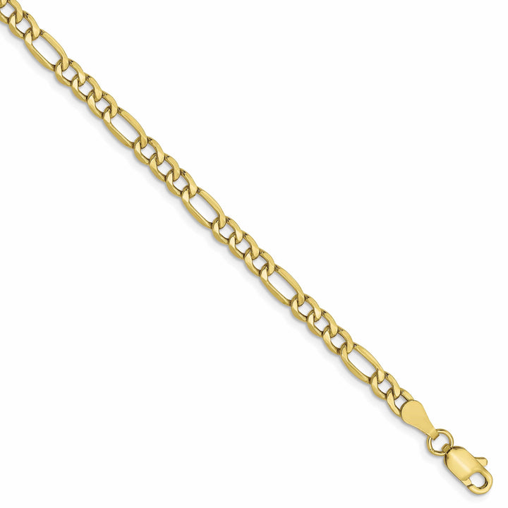 Lovely Rita's Bracelets 10k Yellow Gold 3.5mm Semi-Solid Figaro Chain