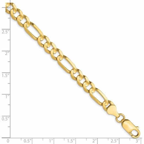 Lovely Rita's Bracelets 10k Yellow Gold 6.0mm Concave Figaro Bracelet