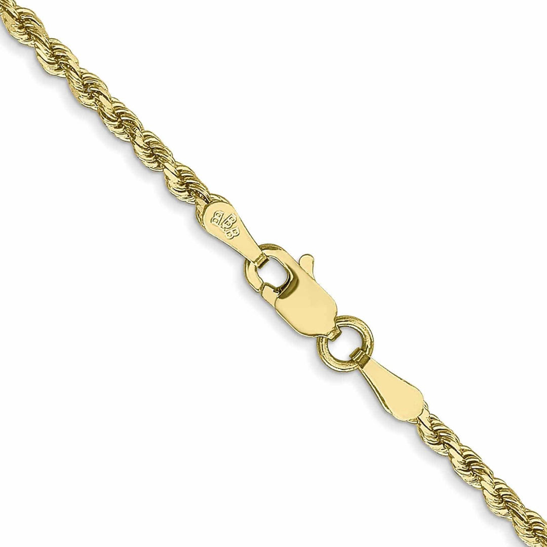Lovely Rita's Bracelets 10k Yellow Gold Diamond Cut Rope Bracelet 2.25MM