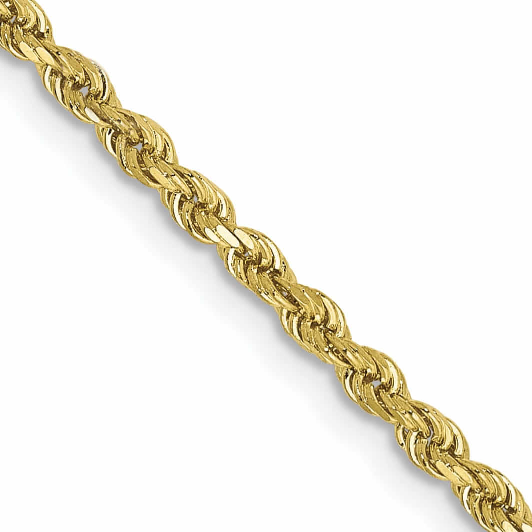 Lovely Rita's Bracelets 10k Yellow Gold Diamond Cut Rope Bracelet 2.25MM