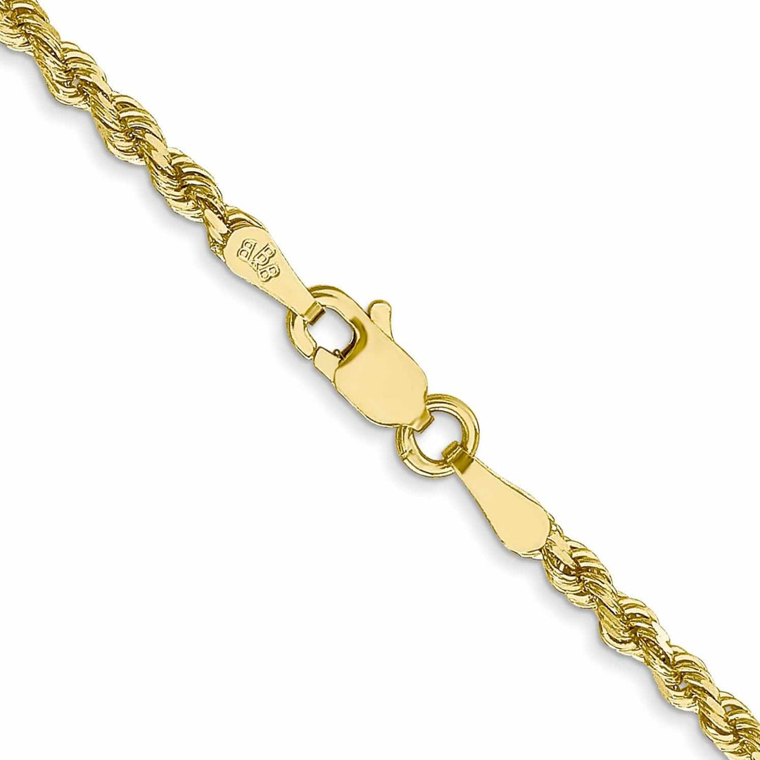 Lovely Rita's Bracelets 10k Yellow Gold Diamond Cut Rope Bracelet 2.5MM