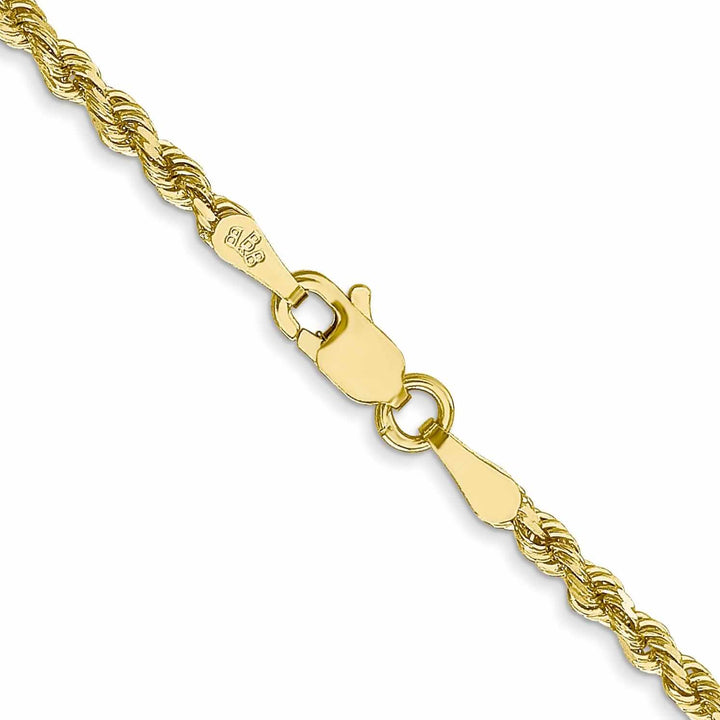 Lovely Rita's Bracelets 10k Yellow Gold Diamond Cut Rope Bracelet 2.5MM