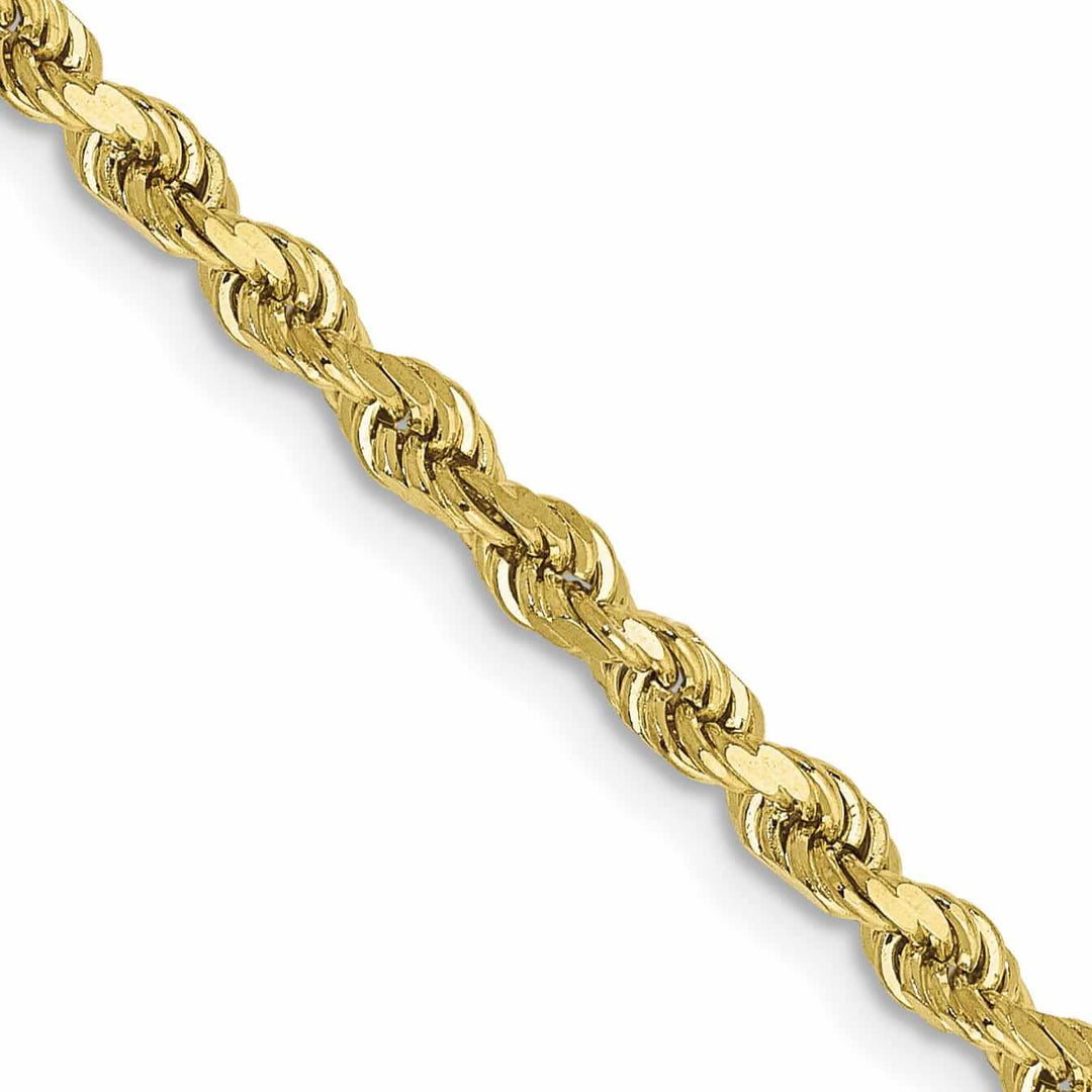 Lovely Rita's Bracelets 10k Yellow Gold Diamond Cut Rope Bracelet 2.75MM