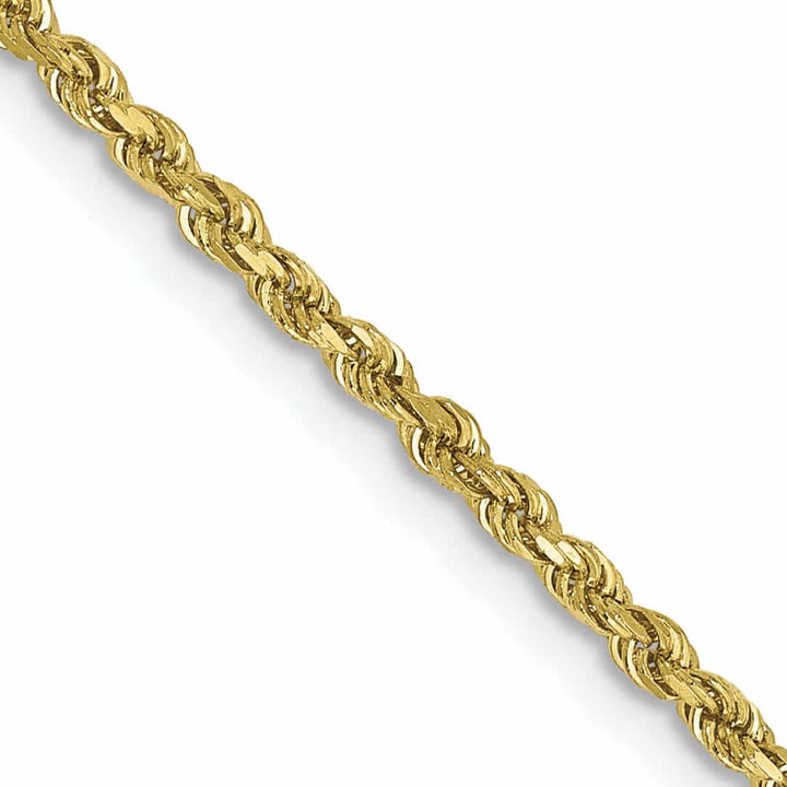 Lovely Rita's Bracelets 10k Yellow Gold Diamond Cut Rope Bracelet 2MM