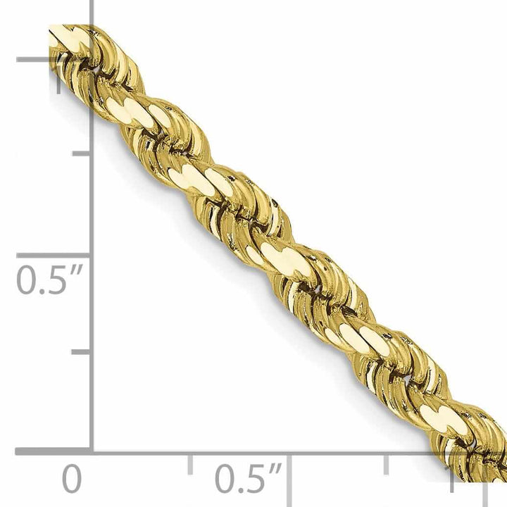 Lovely Rita's Bracelets 10k Yellow Gold Diamond Cut Rope Bracelet 5MM