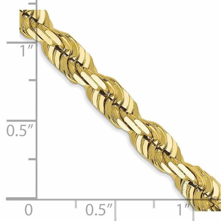 Lovely Rita's Bracelets 10k Yellow Gold Diamond Cut Rope Bracelet 6MM