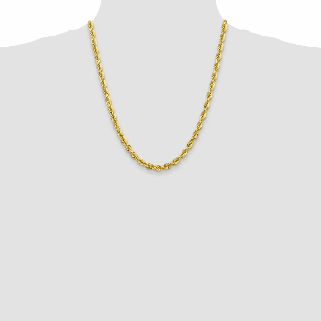 Lovely Rita's Bracelets 10k Yellow Gold Diamond Cut Rope Bracelet 6MM