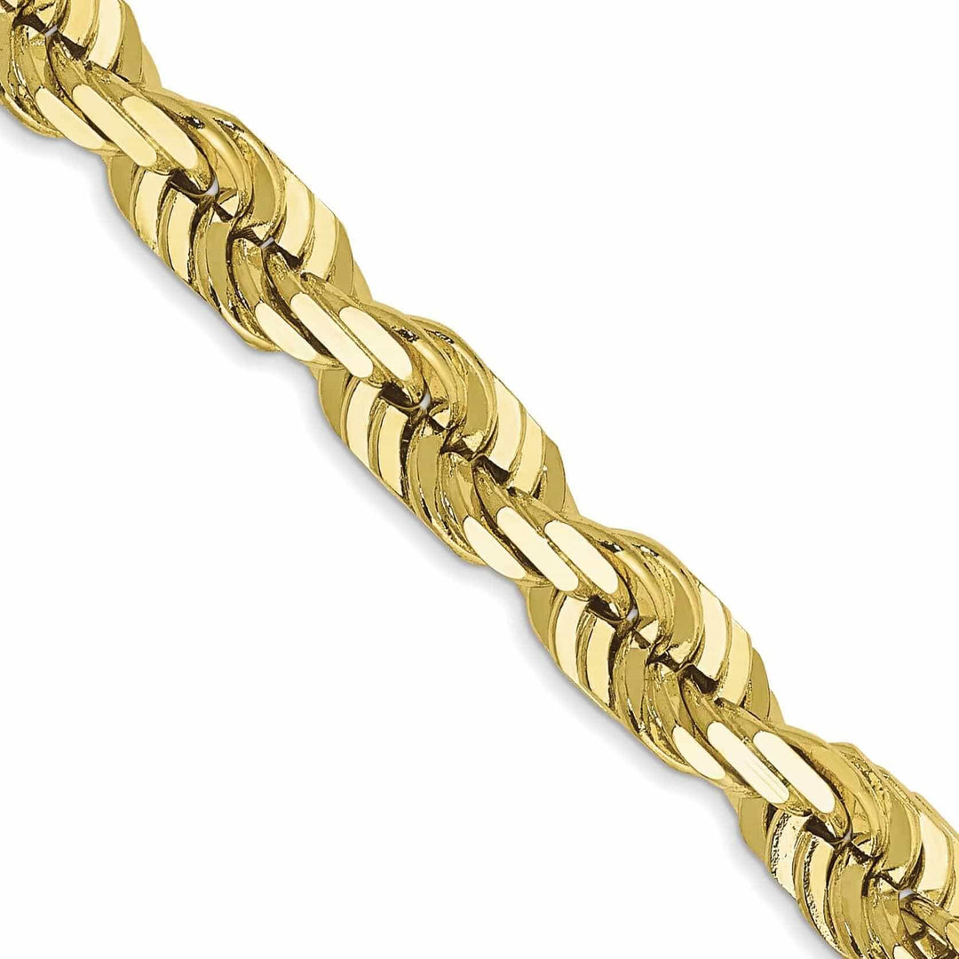 Lovely Rita's Bracelets 10k Yellow Gold Diamond Cut Rope Bracelet 6MM