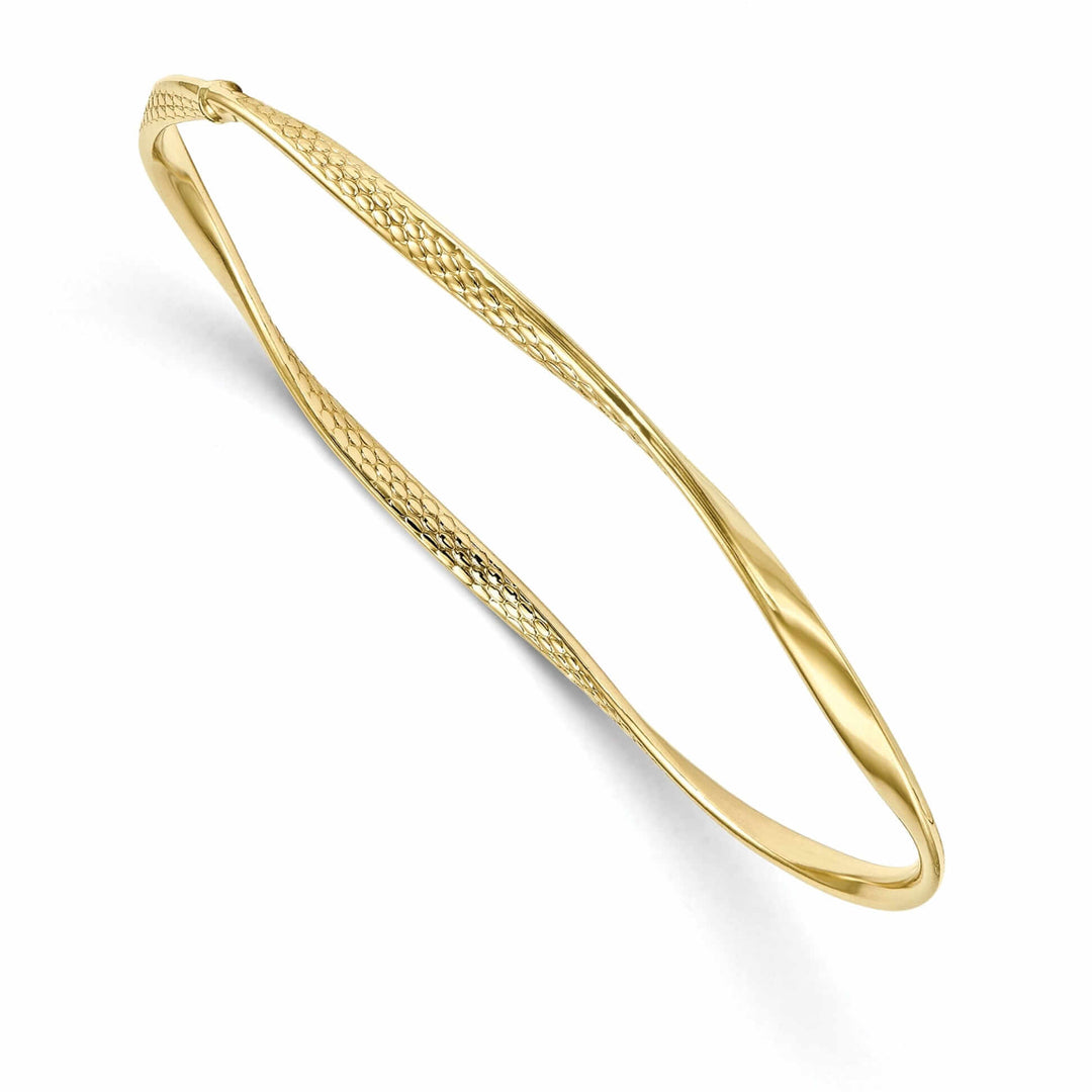 Lovely Rita's Bracelets 10k Yellow Gold Polish Texture Twisted Bangle