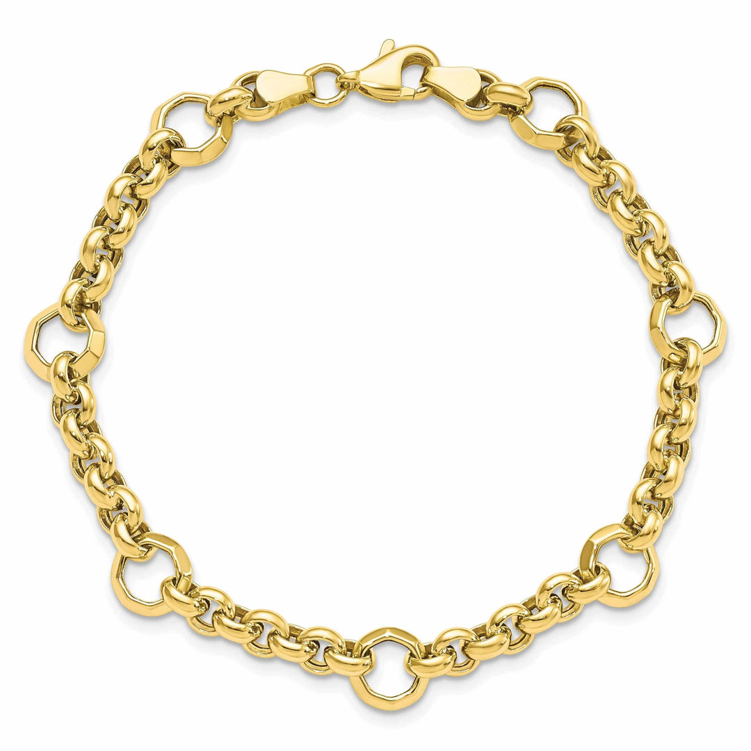 Lovely Rita's Bracelets 10k Yellow Gold Polished Diamond Cut Bracelet