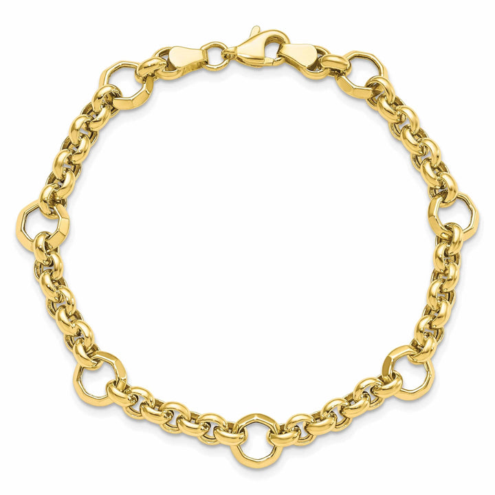 Lovely Rita's Bracelets 10k Yellow Gold Polished Diamond Cut Bracelet