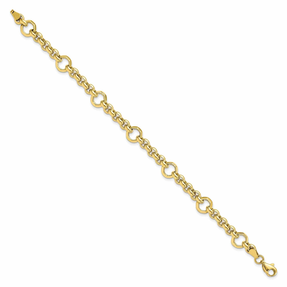 Lovely Rita's Bracelets 10k Yellow Gold Polished Diamond Cut Bracelet