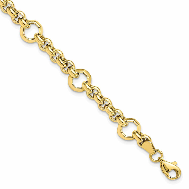 Lovely Rita's Bracelets 10k Yellow Gold Polished Diamond Cut Bracelet