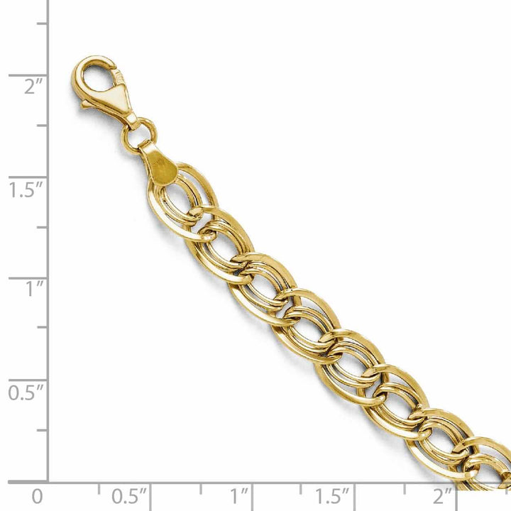 Lovely Rita's Bracelets 10k Yellow Gold Triple Link Flat Curb Bracelet
