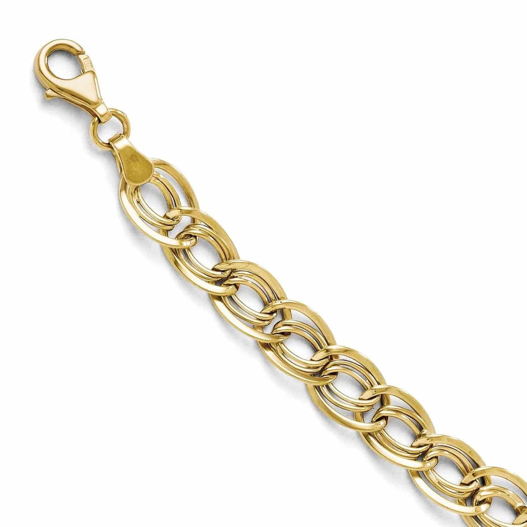 Lovely Rita's Bracelets 10k Yellow Gold Triple Link Flat Curb Bracelet