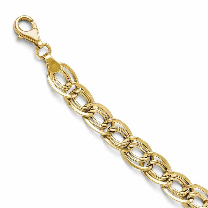 Lovely Rita's Bracelets 10k Yellow Gold Triple Link Flat Curb Bracelet