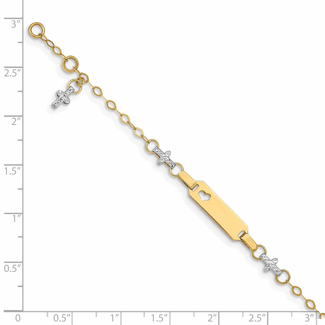 Lovely Rita's Bracelets 14k Cross Baby ID Bracelet