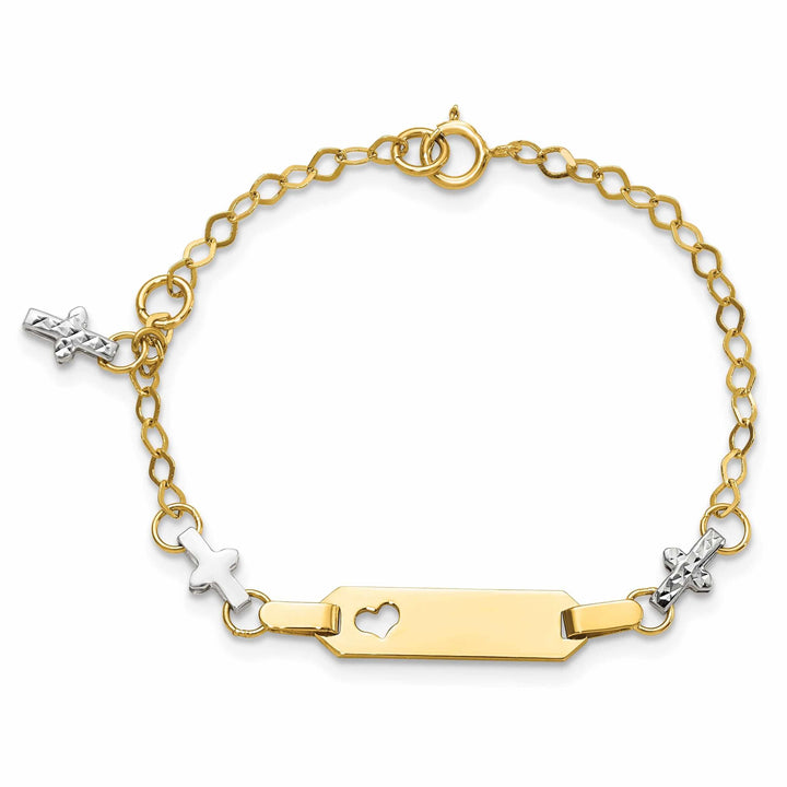 Lovely Rita's Bracelets 14k Cross Baby ID Bracelet
