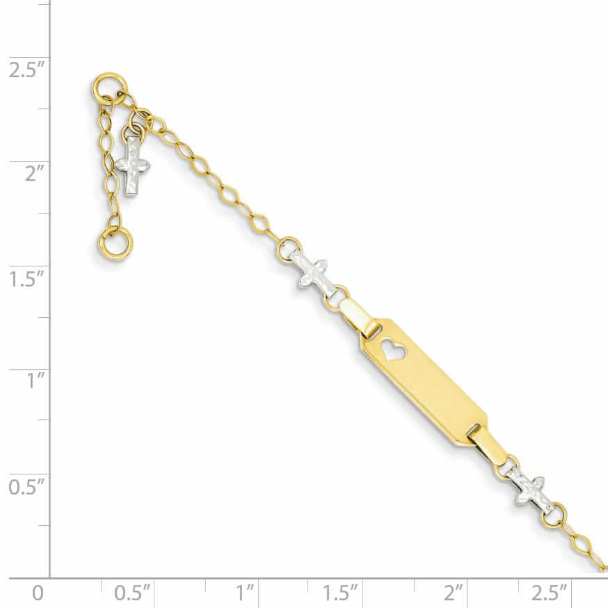 Lovely Rita's Bracelets 14k Cross Baby ID Bracelet