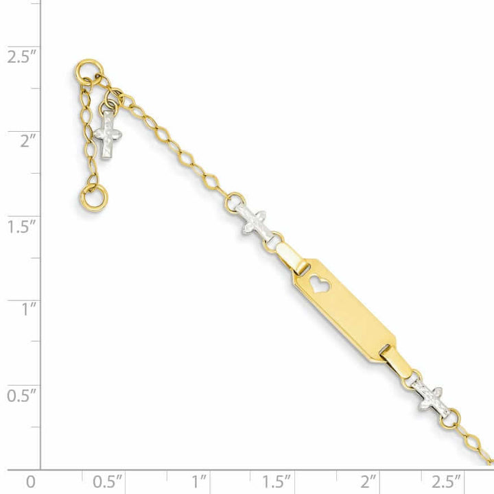 Lovely Rita's Bracelets 14k Cross Baby ID Bracelet