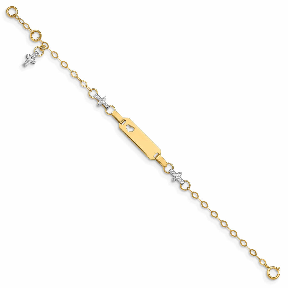Lovely Rita's Bracelets 14k Cross Baby ID Bracelet