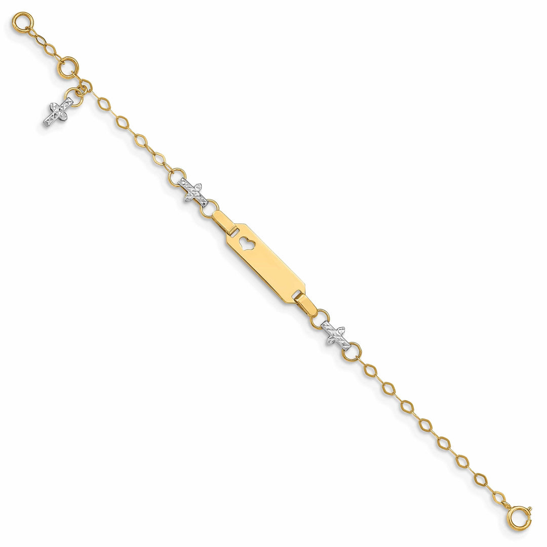 Lovely Rita's Bracelets 14k Cross Baby ID Bracelet