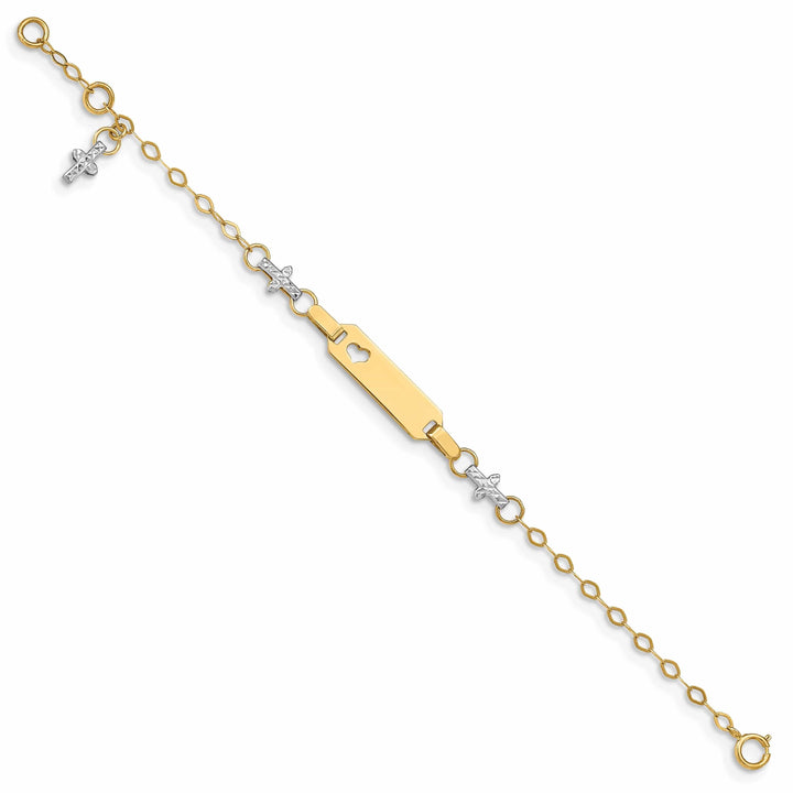Lovely Rita's Bracelets 14k Cross Baby ID Bracelet
