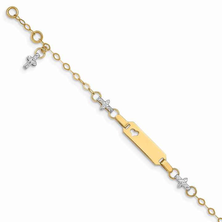 Lovely Rita's Bracelets 14k Cross Baby ID Bracelet