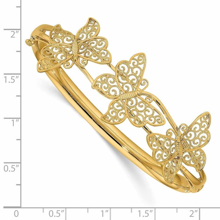 Lovely Rita's Bracelets 14k Gold Butterfly Bangle Bracelet