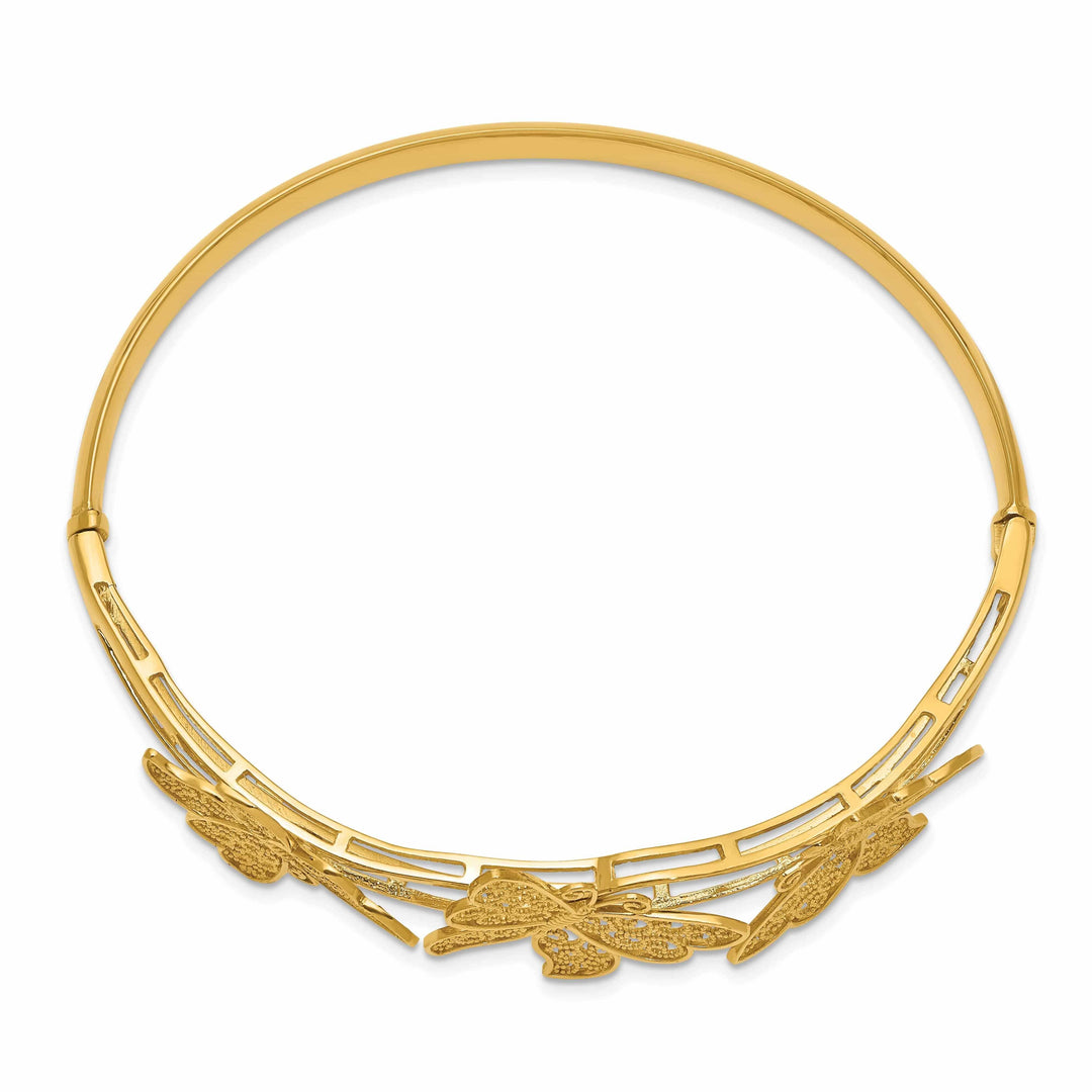 Lovely Rita's Bracelets 14k Gold Butterfly Bangle Bracelet