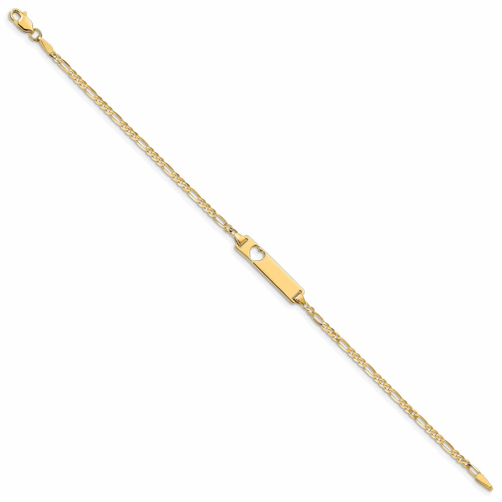 Lovely Rita's Bracelets 14k Gold Figaro Link ID Plate Bracelet