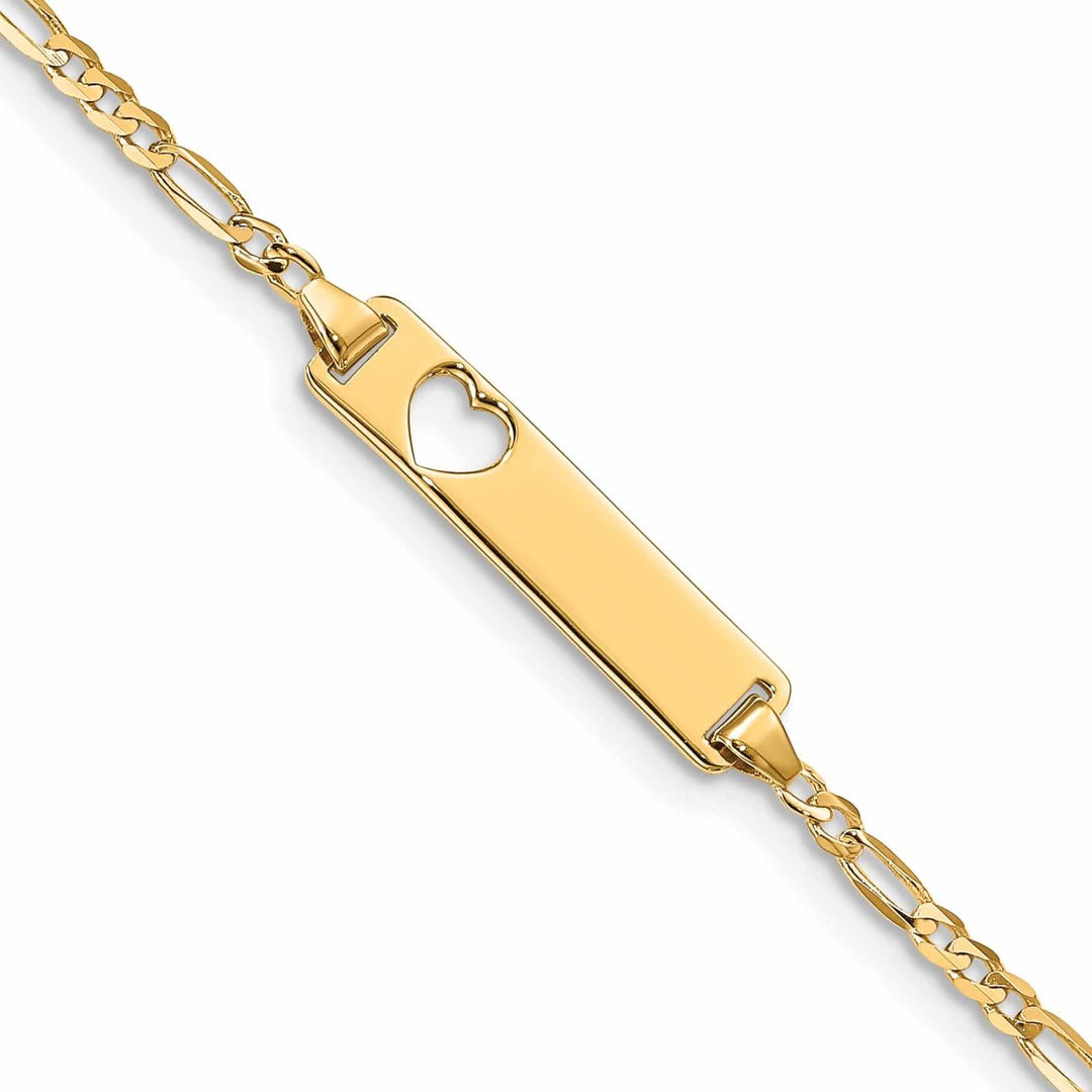 Lovely Rita's Bracelets 14k Gold Figaro Link ID Plate Bracelet