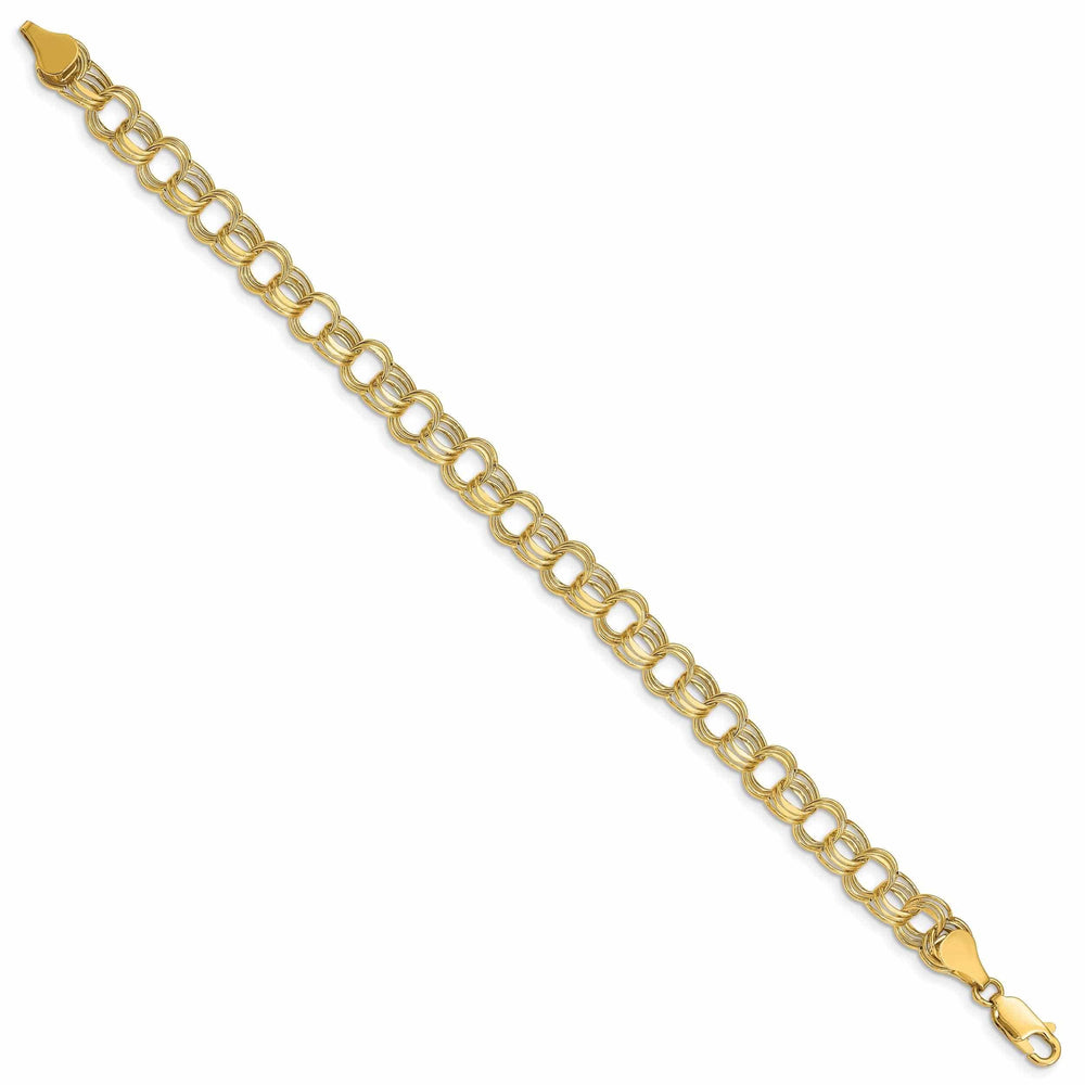Lovely Rita's Bracelets 14k Gold Lite Triple Link Charm Bracelet