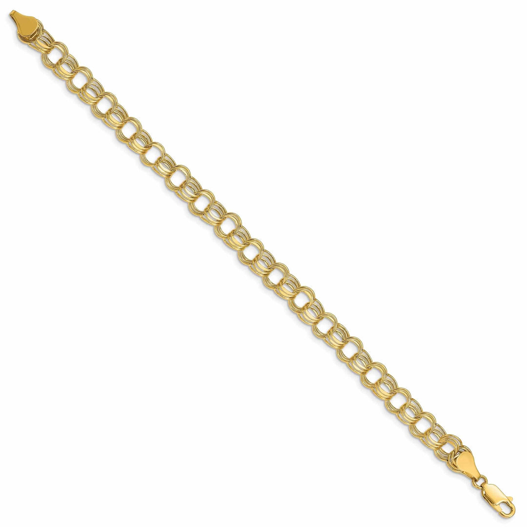 Lovely Rita's Bracelets 14k Gold Lite Triple Link Charm Bracelet