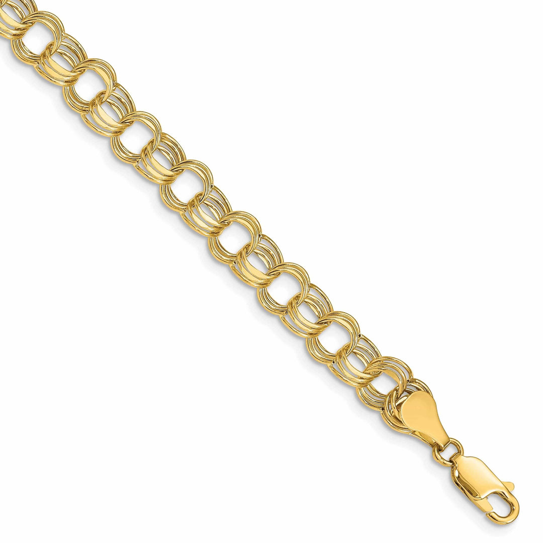 Lovely Rita's Bracelets 14k Gold Lite Triple Link Charm Bracelet