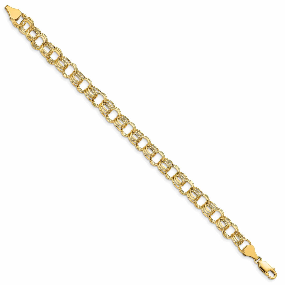Lovely Rita's Bracelets 14k Gold Lite Triple Link Charm Bracelet