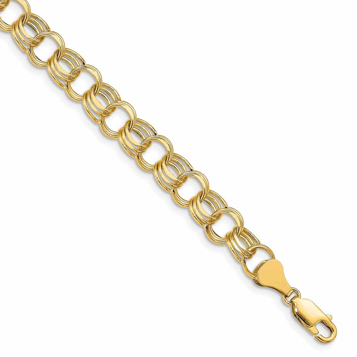 Lovely Rita's Bracelets 14k Gold Lite Triple Link Charm Bracelet