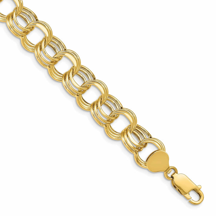 Lovely Rita's Bracelets 14k Gold Lite Triple Link Charm Bracelet