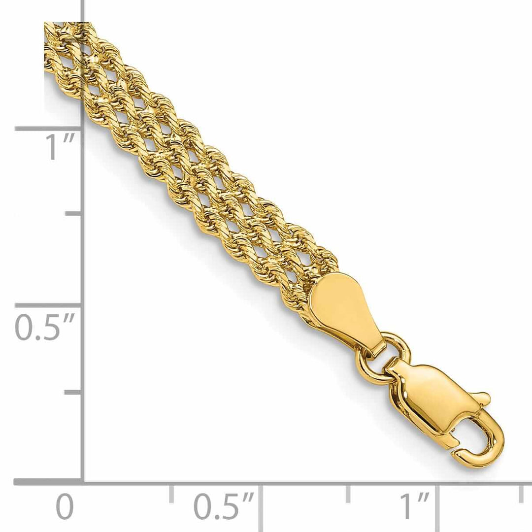 Lovely Rita's Bracelets 14k Gold Triple Strand Rope Bracelet