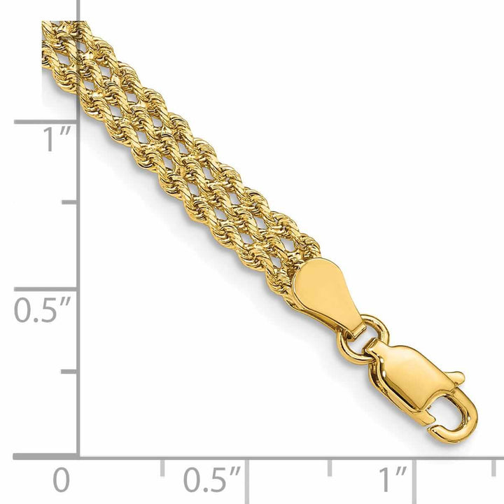 Lovely Rita's Bracelets 14k Gold Triple Strand Rope Bracelet