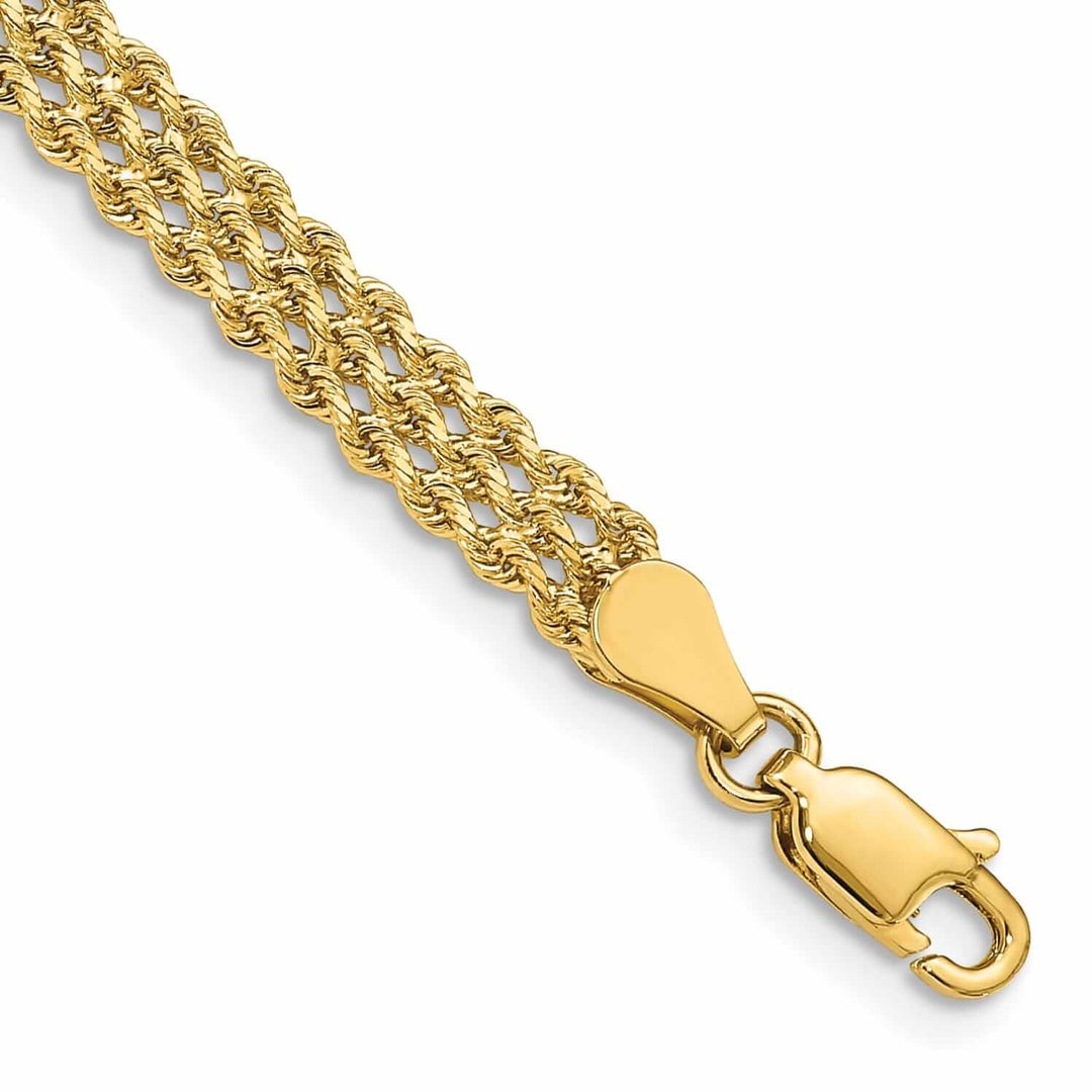 Lovely Rita's Bracelets 14k Gold Triple Strand Rope Bracelet