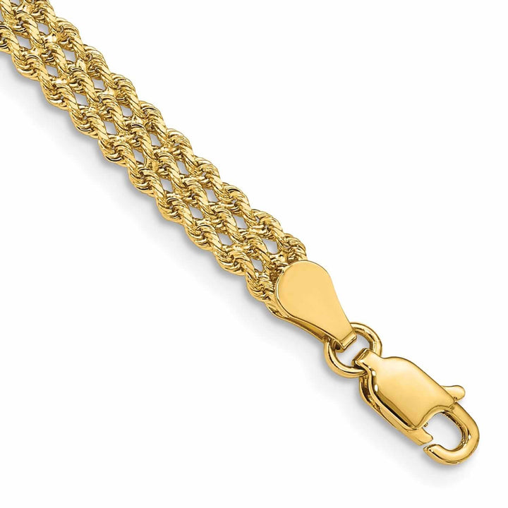 Lovely Rita's Bracelets 14k Gold Triple Strand Rope Bracelet
