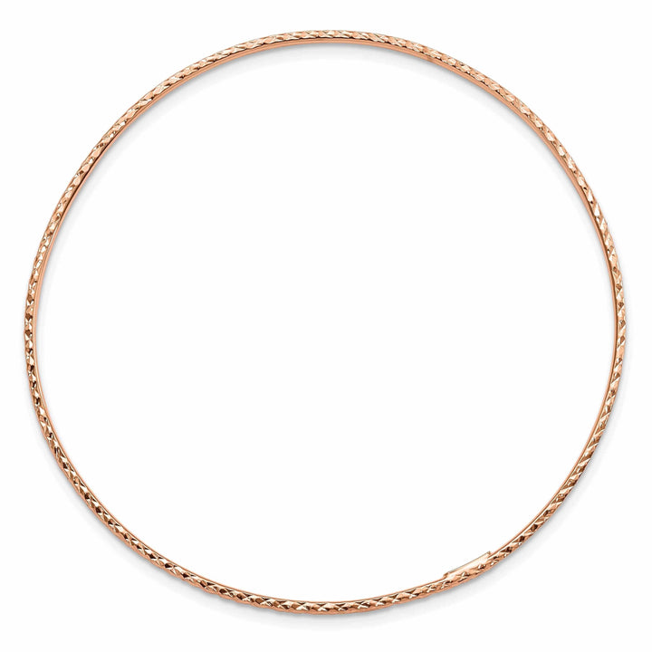 Lovely Rita's Bracelets 14k Rose Gold Diamond Cut Bangle Bracelet