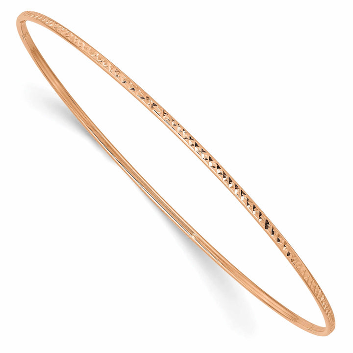 Lovely Rita's Bracelets 14k Rose Gold Diamond Cut Bangle Bracelet