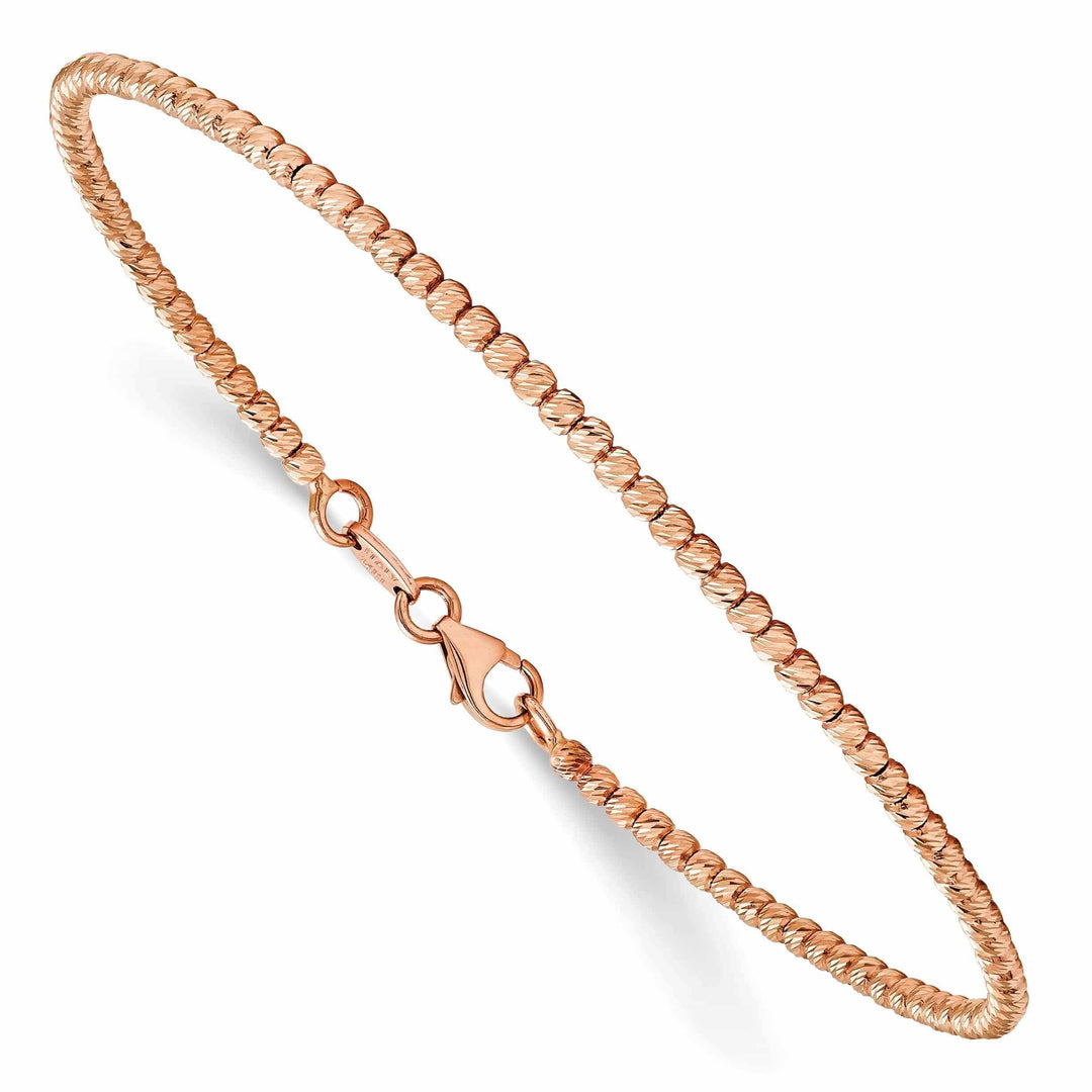 Lovely Rita's Bracelets 14K Rose Gold Polished D.C Beaded Bracelet