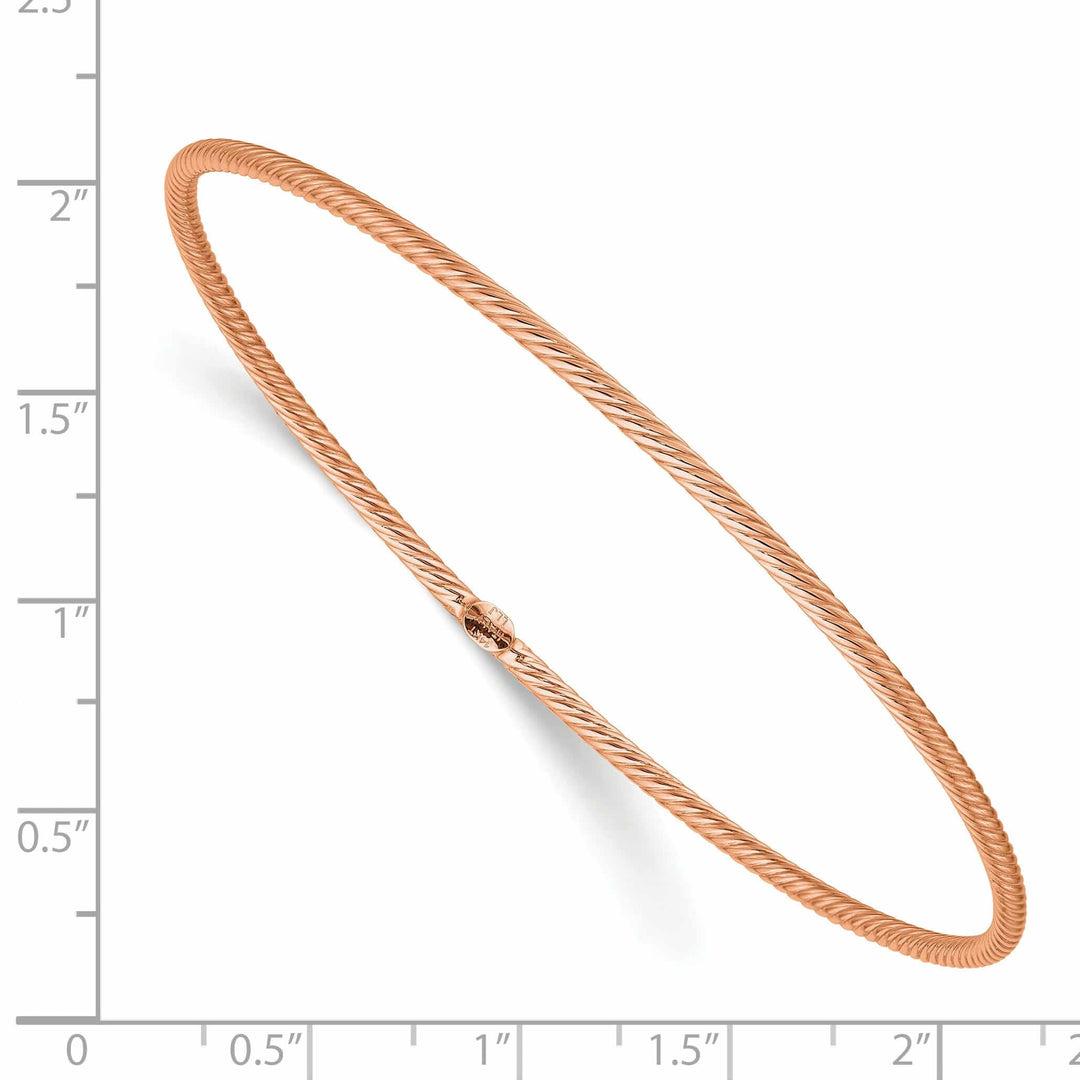 Lovely Rita's Bracelets 14K Rose Gold Polished Textured Slip-on Bangle