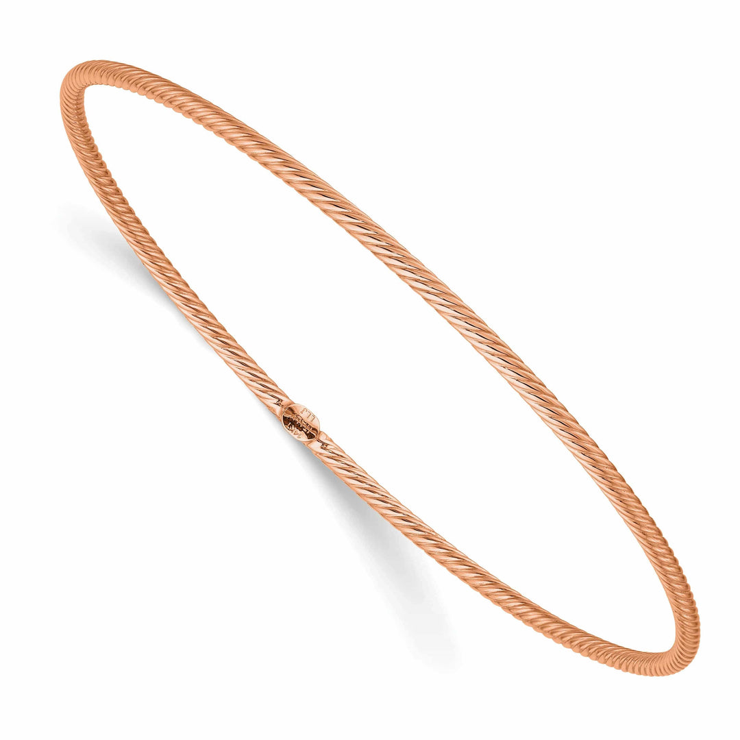 Lovely Rita's Bracelets 14K Rose Gold Polished Textured Slip-on Bangle