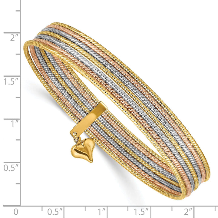 Lovely Rita's Bracelets 14k Tri-color Gold 7 Bangles