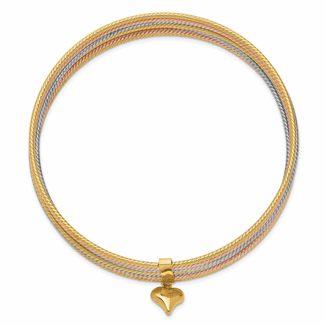 Lovely Rita's Bracelets 14k Tri-color Gold 7 Bangles